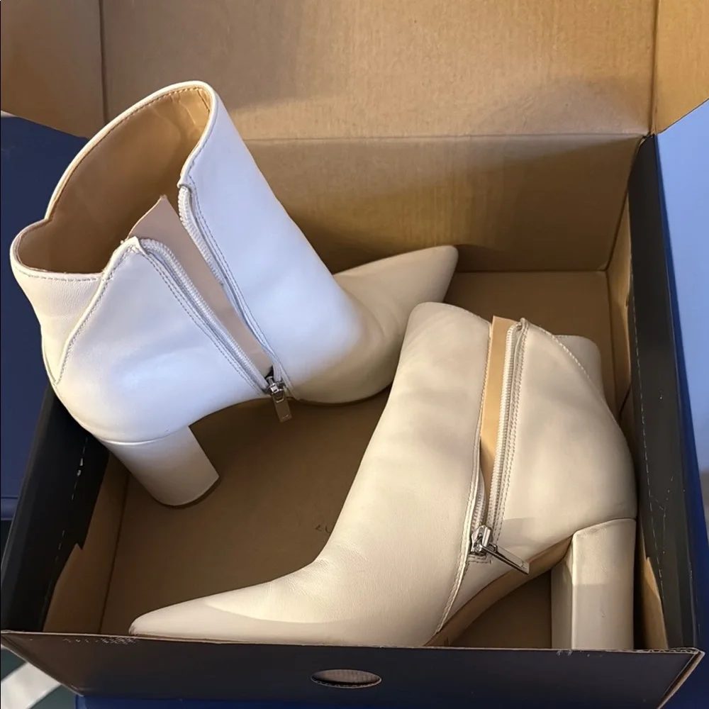 Mark Fisher Cream Ankle Boots - Picture 3 of 7